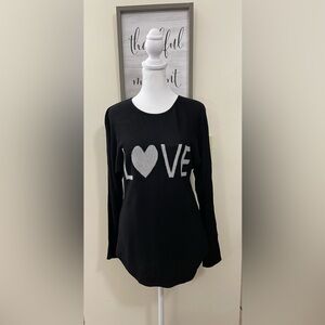 Rachel Zoe Women’s Black Love Pullover Sweater Lightweight Cashmere Blend Sz S